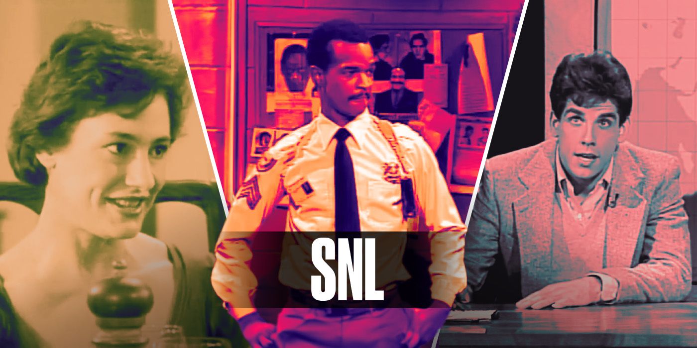 An edited image of Laurie Metcalf, Damon Wayans, and Ben Stiller on Saturday Night Live, with 