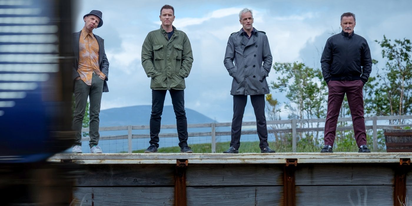 Ewen Bremner, Ewan McGregor, Johnny Lee Miller, and Robert Carlyle in T2 Trainspotting.