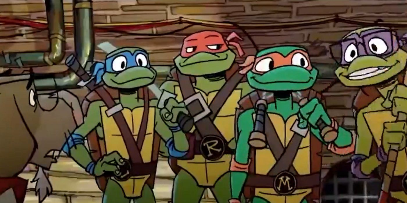 Tales of the Teenage Mutant Ninja Turtles still showing all four turtles and Splinter
