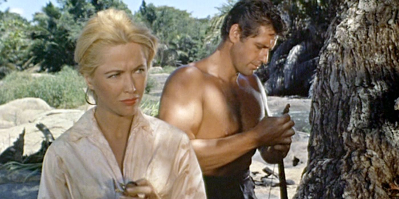 Tarzan e Angie ao lado de uma árvore na maior aventura de Tarzan