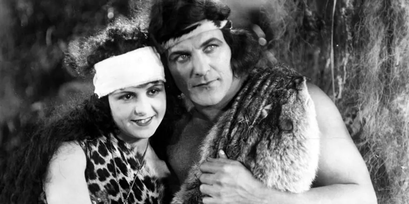 Tarzan de mãos dadas com Jane em Tarzan dos Macacos