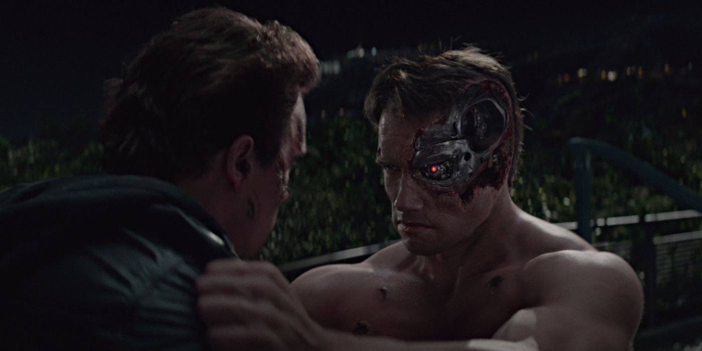 Terminator Genisys 2015 Arnold Schwarzenegger Pops fighting T-800
