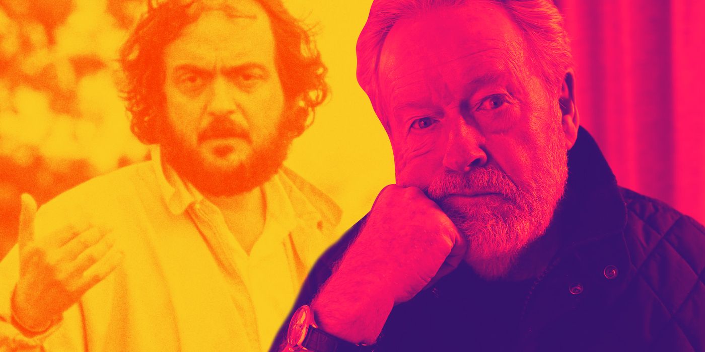 A collage of images of Stanley Kubrick and Ridley Scott