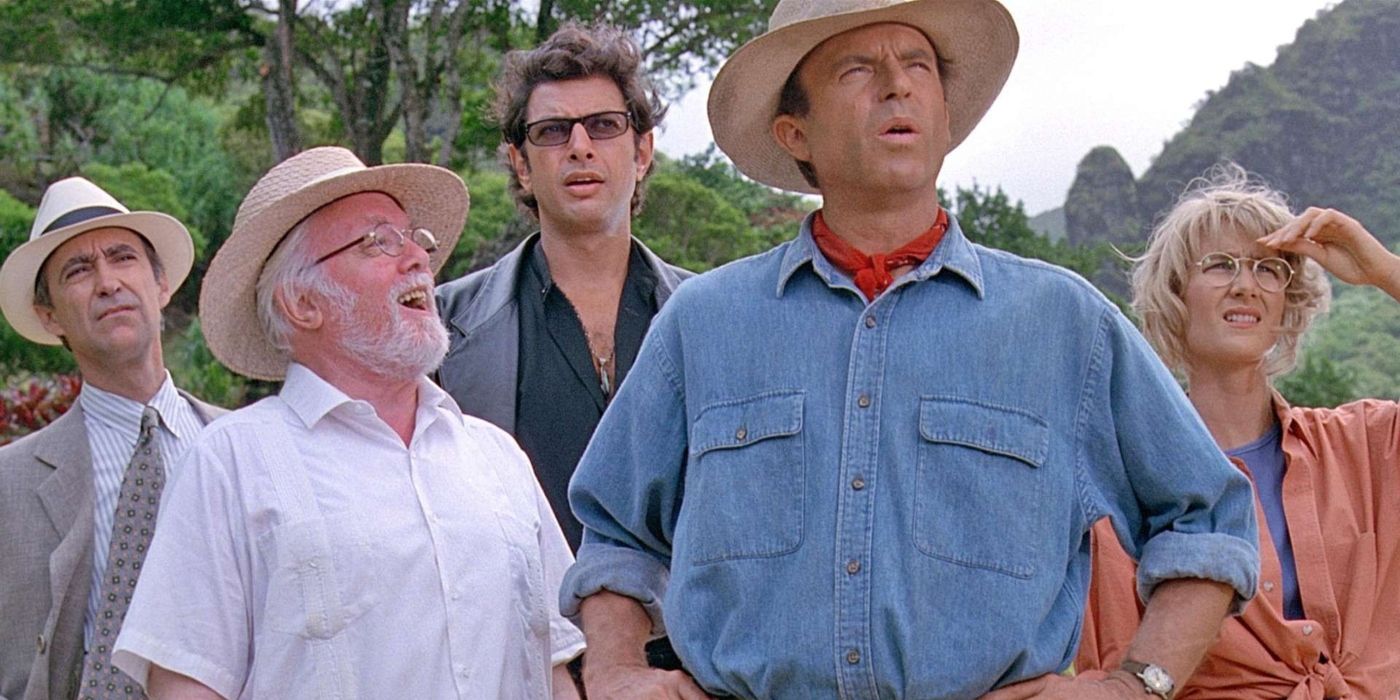 The main cast of Jurassic Park