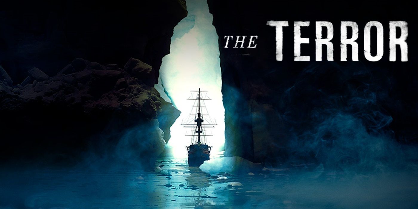 A ship goes through a chasm in The Terror.