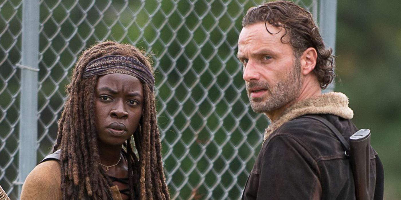 Michonne and Rick standing together in The Walking Dead: The Ones Who Live.