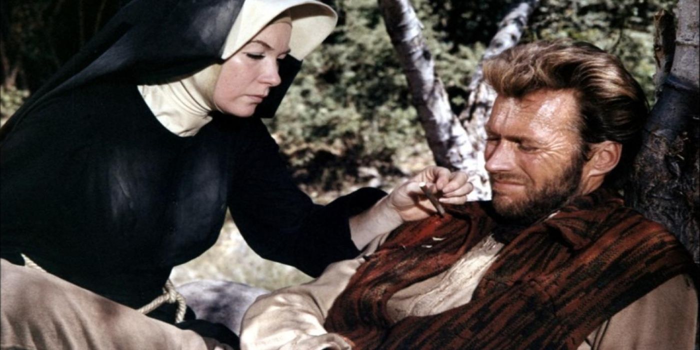 Shirley MacClain & Clint Eastwood in Two Mules for Sister Sara