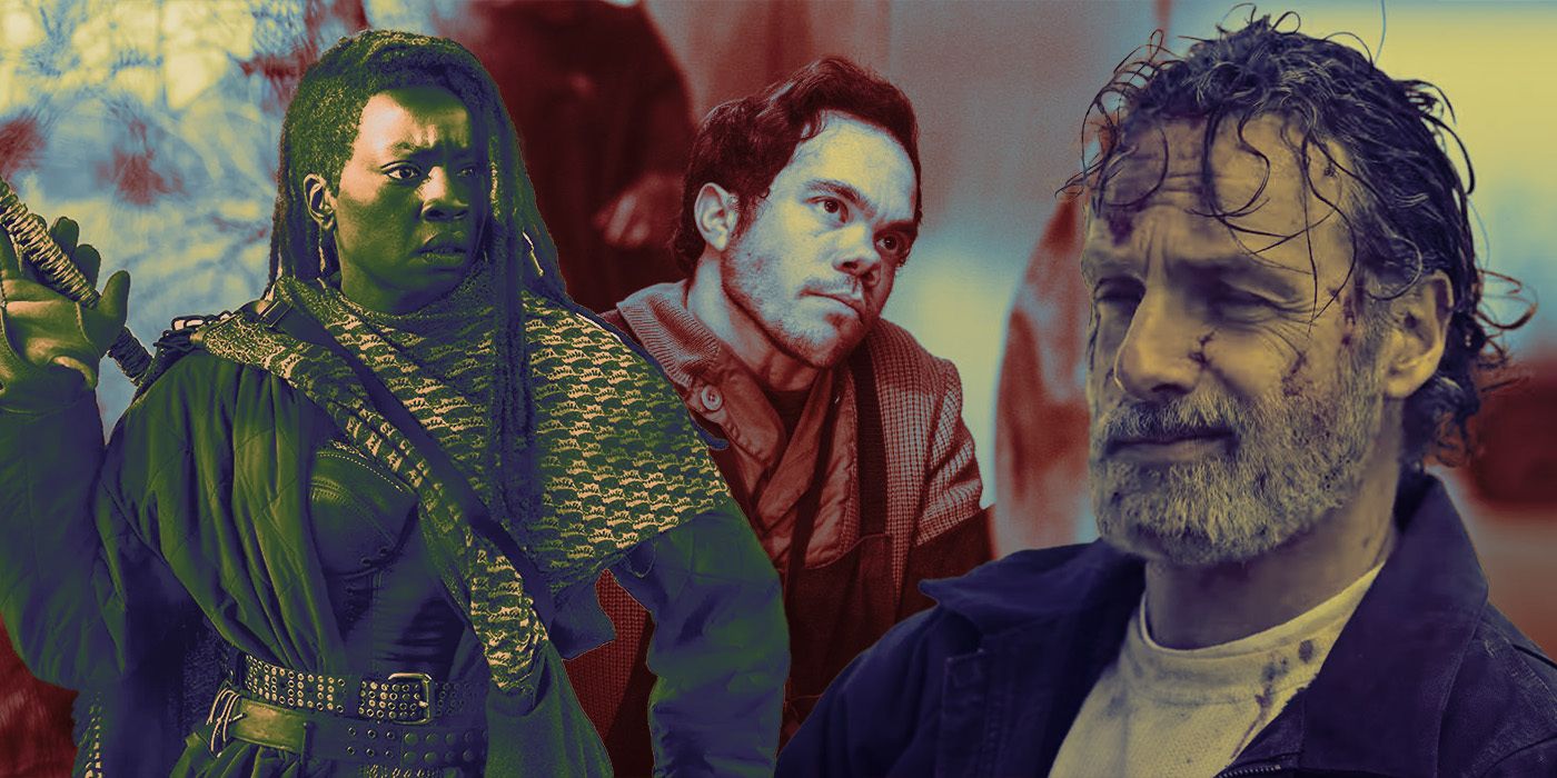 An edit of three characters in The Walking Dead: The Ones Who Live including Rick, Michonne, and Nat