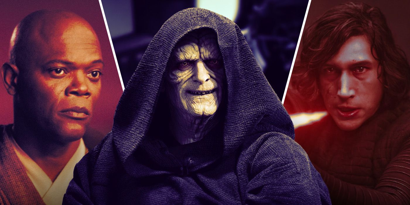 Mace Windu in Star Wars: Revenge of the Sith, Emperor Palpatine in Star Wars: Return of the Jedi, and Kylo Ren in Star Wars: The Last Jedi