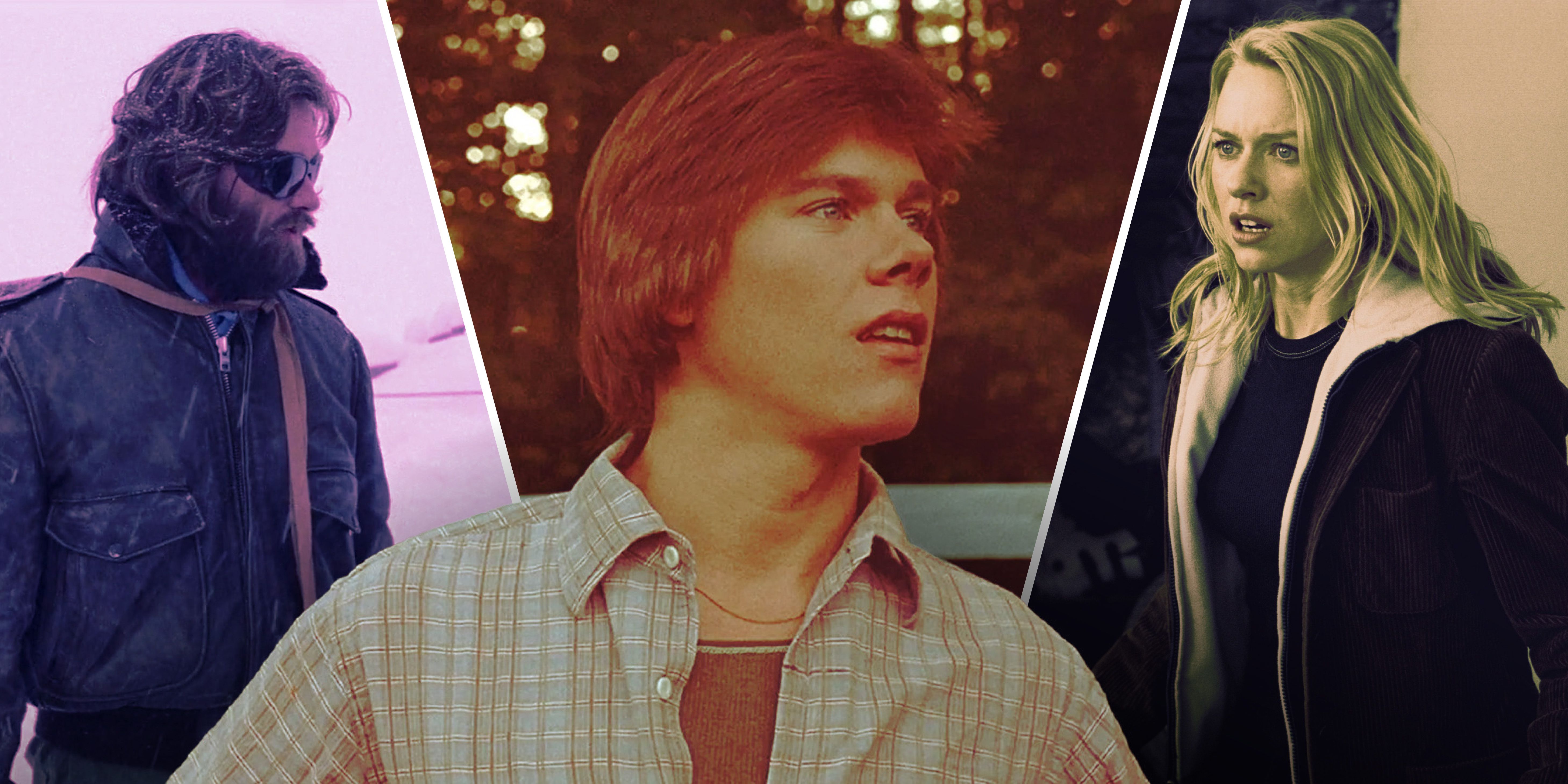 Kurt Russell from The Thing, Kevin Bacon from Friday the 13th, and Naomi Watts from The Ring