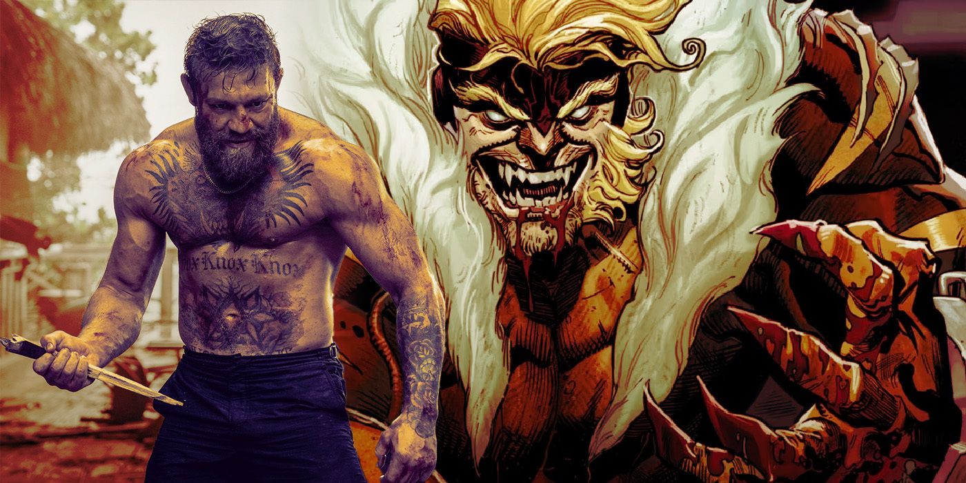 Conor McGregor from Road House and Sabretooth from Marvel Comics