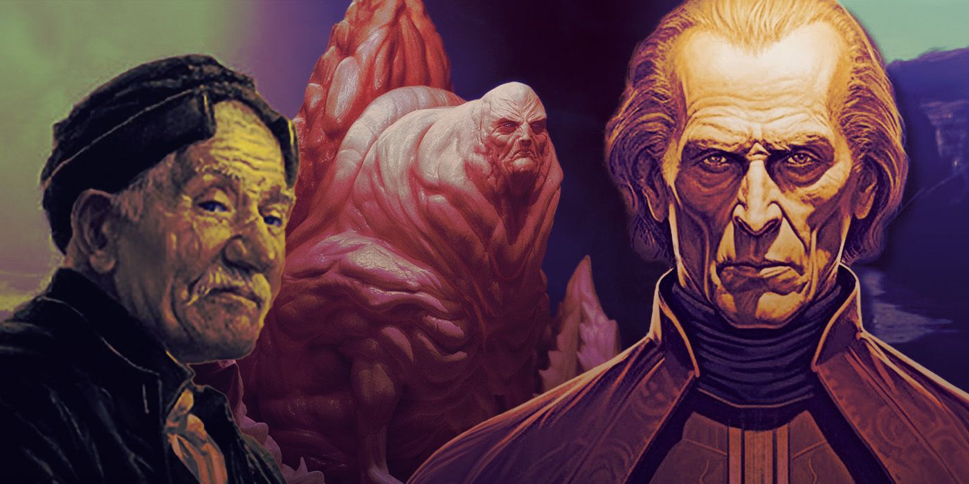 Count Fenring,  Esmar Tuek, and Leto II from the Dune Franchise