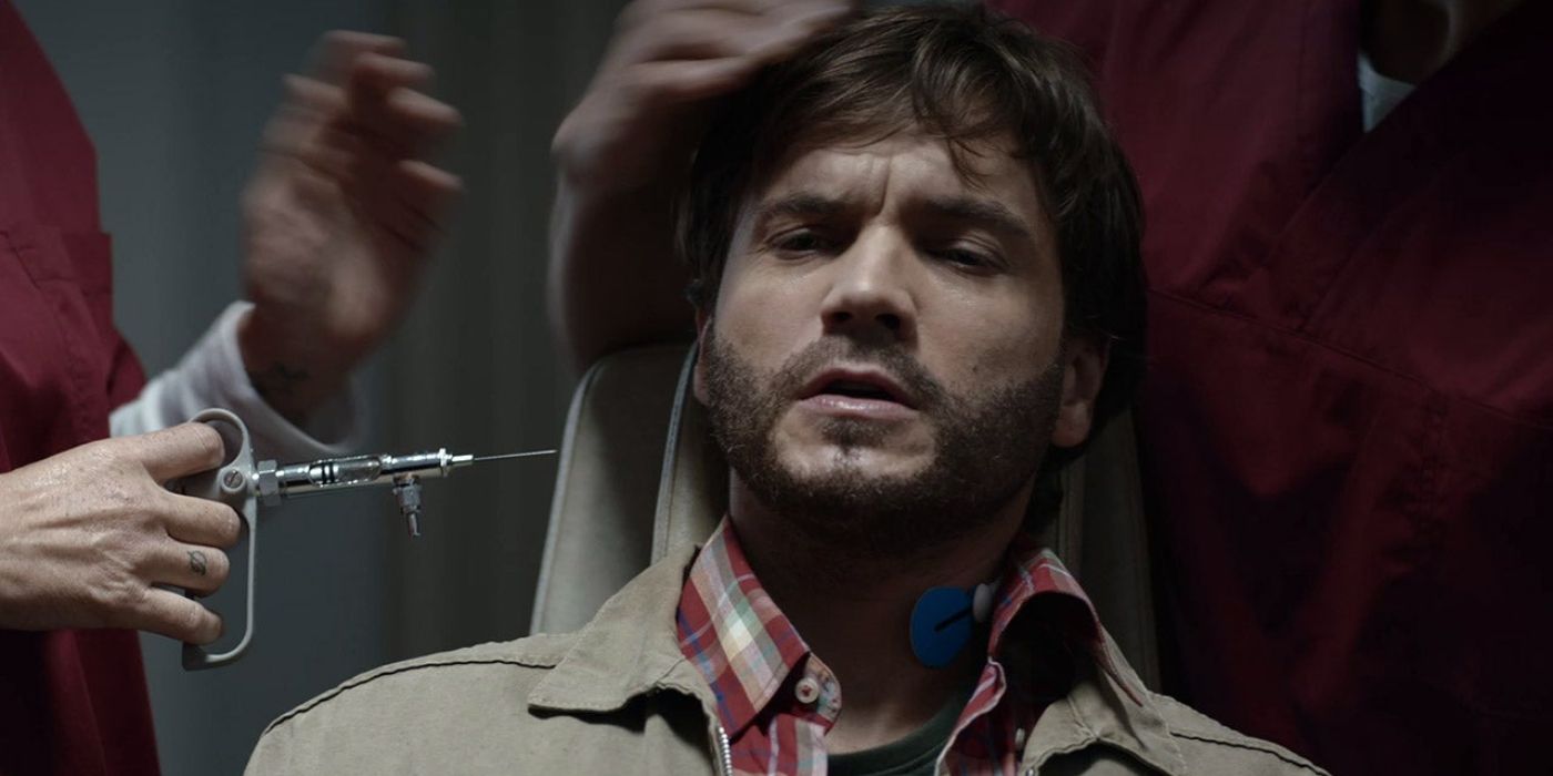Emile Hirsch about to get an injection in State of Consciousness movie