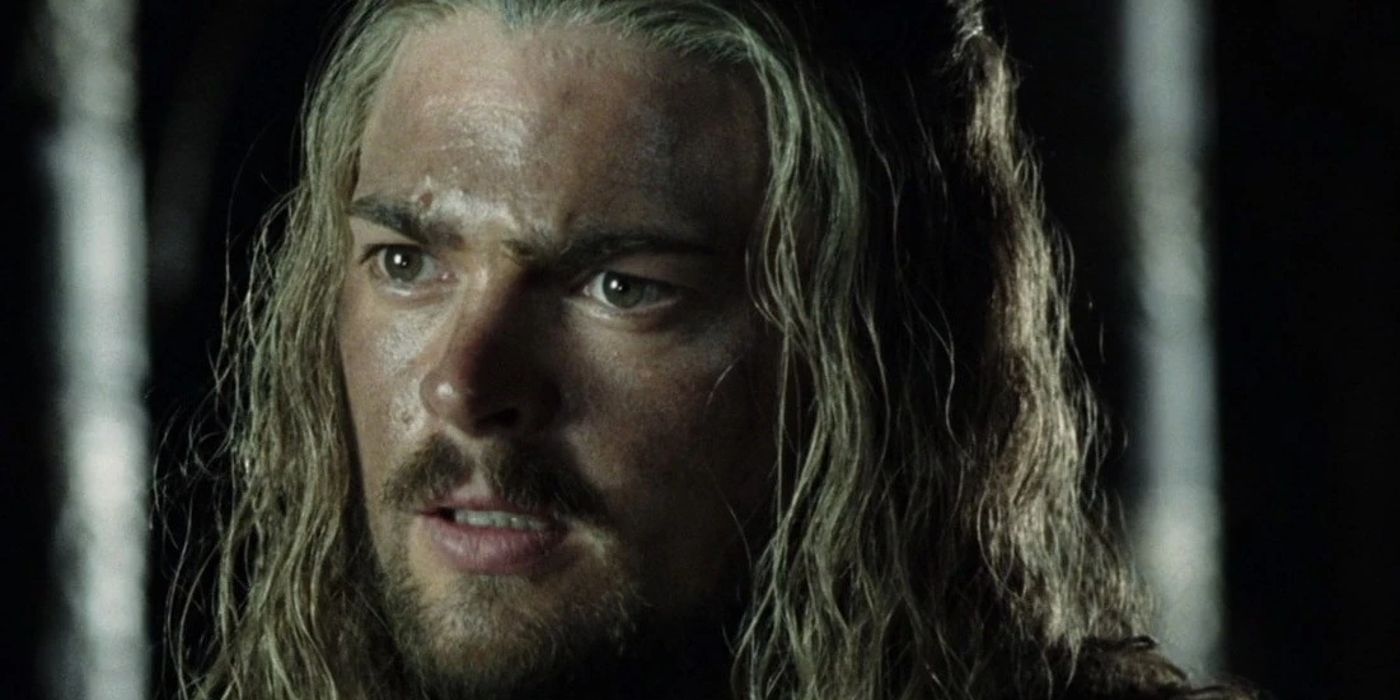 Eomer is seen up close in The Two Towers