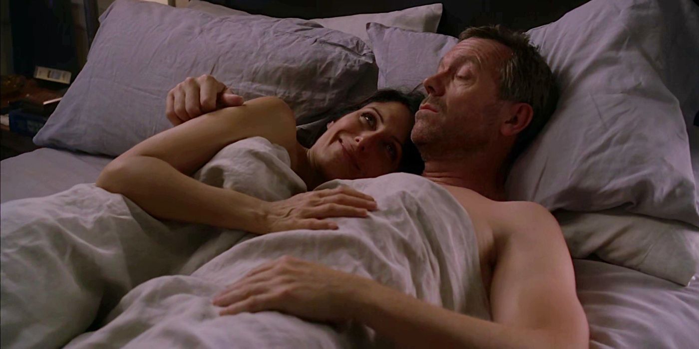 Cuddy and House lie in bed in House