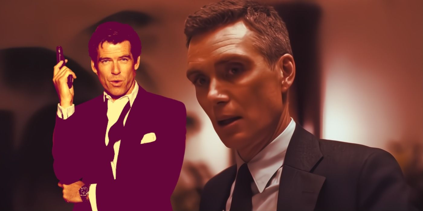 Cillian Murphy and Pierce Brosnan as James Bond colorized