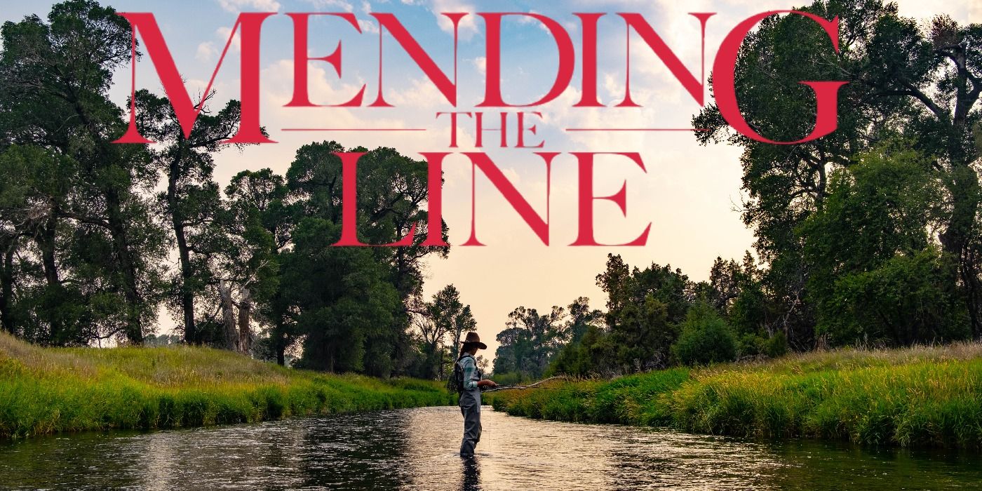 Fly fishing in a river in Mending the Line