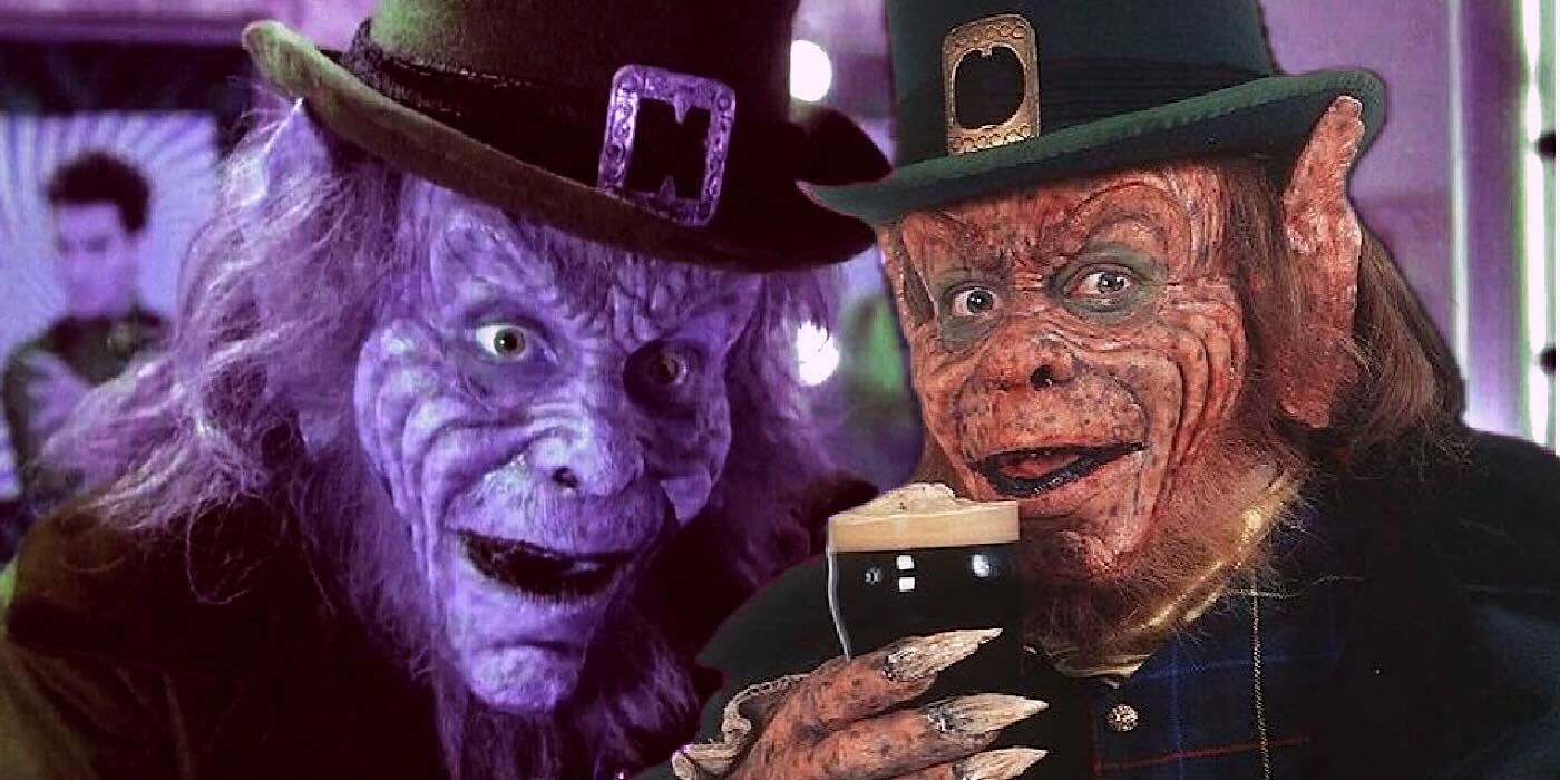 Warwick Davis as Leprechaun one with a pint of Guiness 