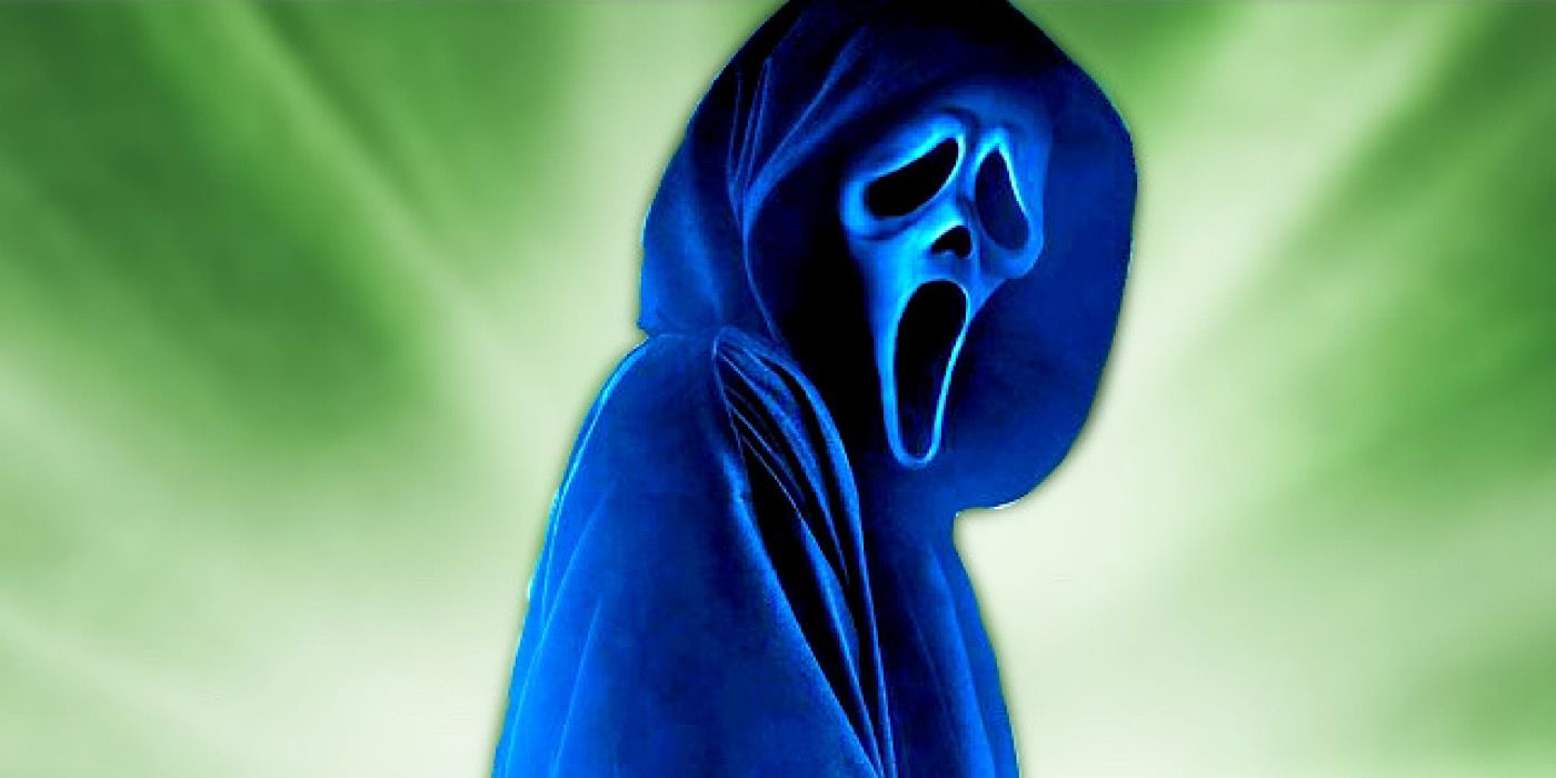 Ghostface from the Scream franchise With green background