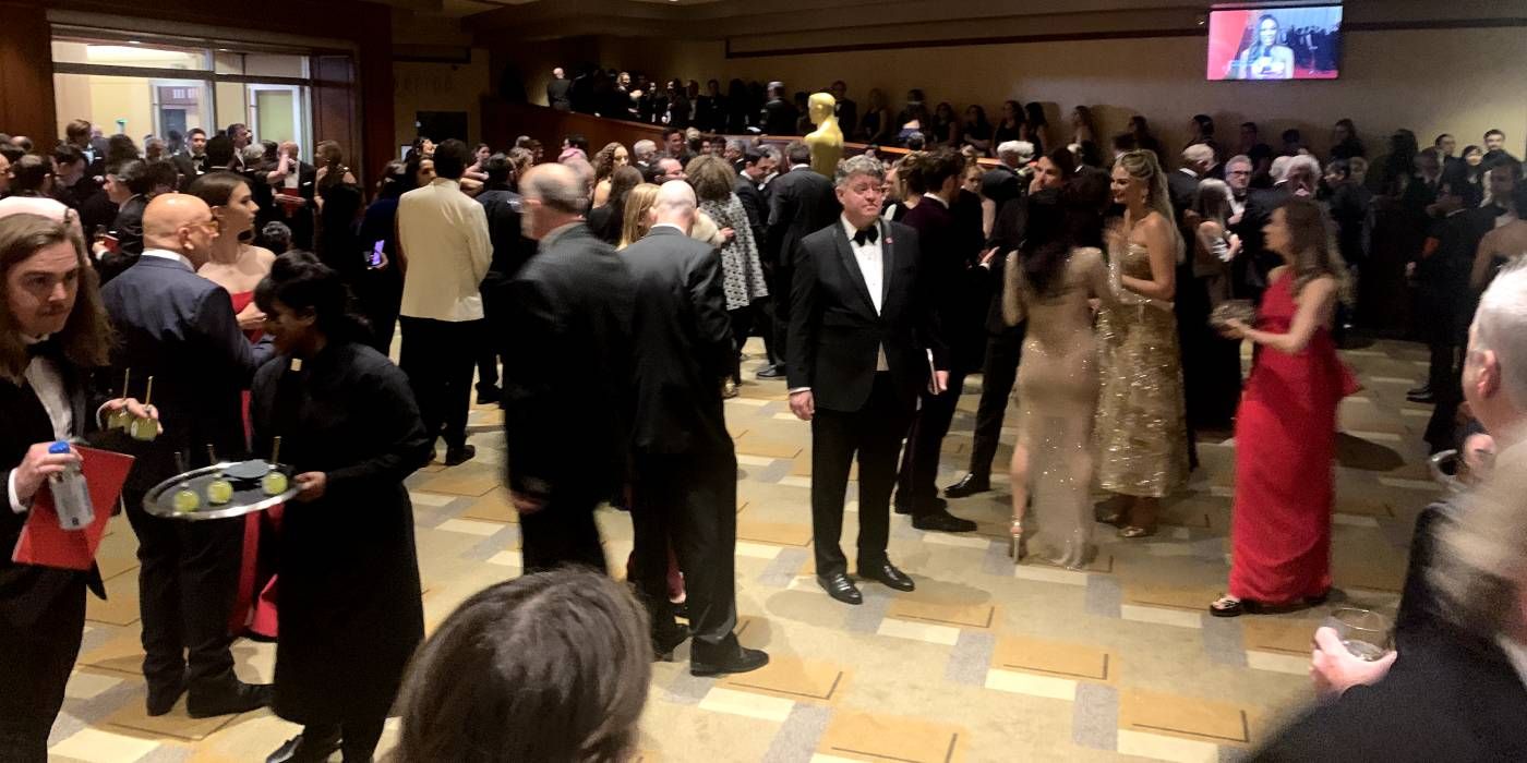 Inside the Dolby Theater lobby before the 2024 Oscars