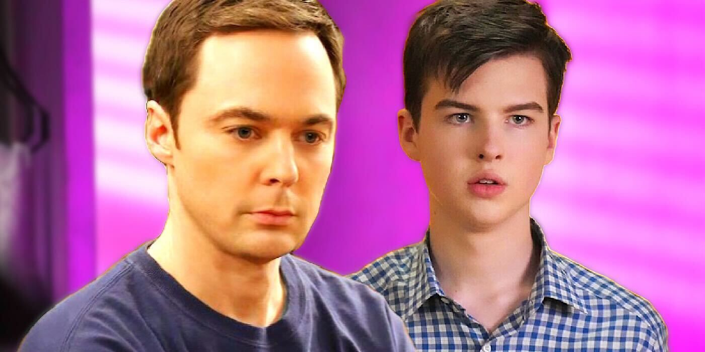 Jim Parsons looking reflective composited with Young Sheldon