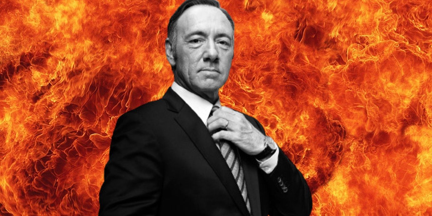 Kevin Spacey fixing his tie in Hell.