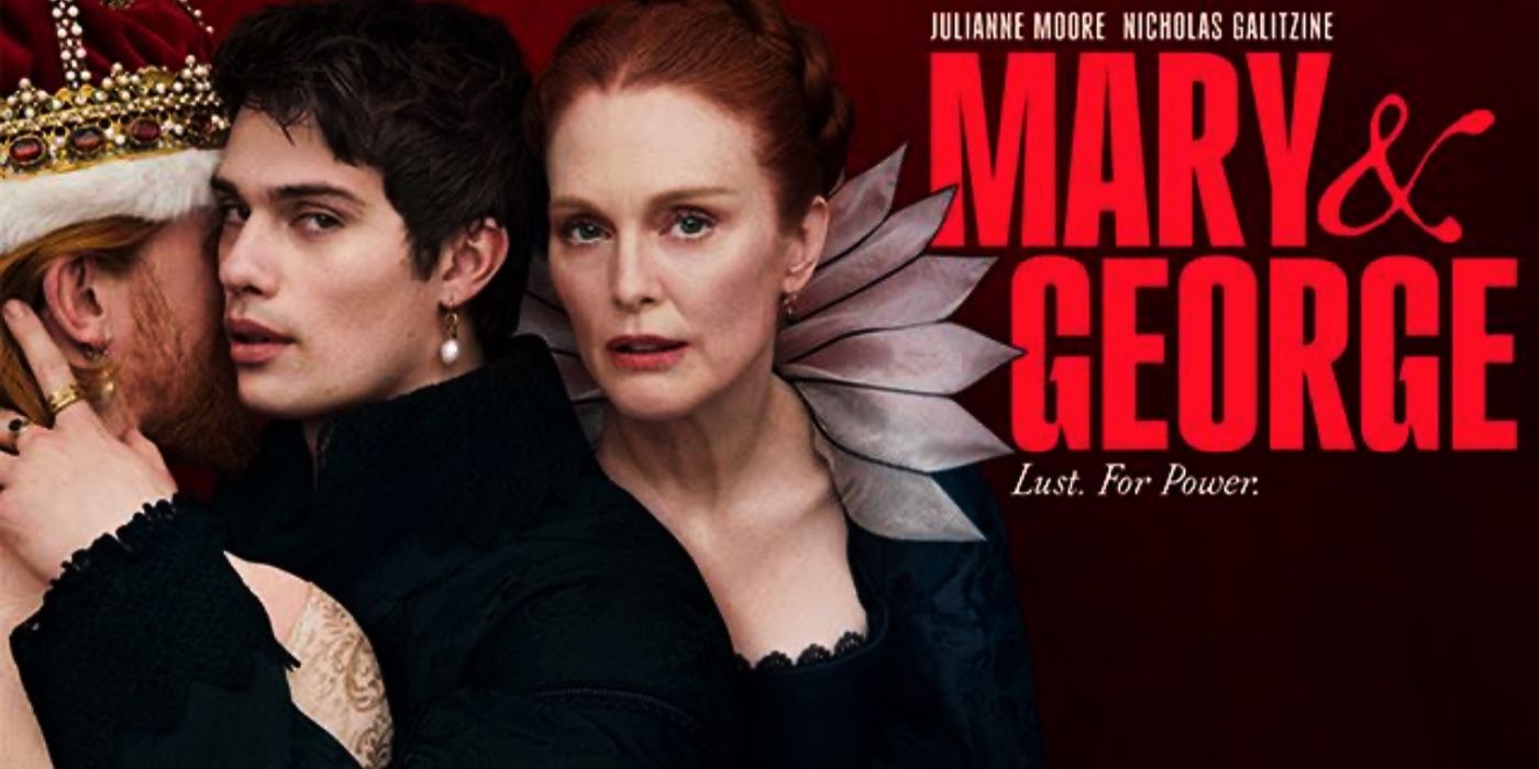 Nicholas Galitzine and Julianne Moore in the poster for Mary & George