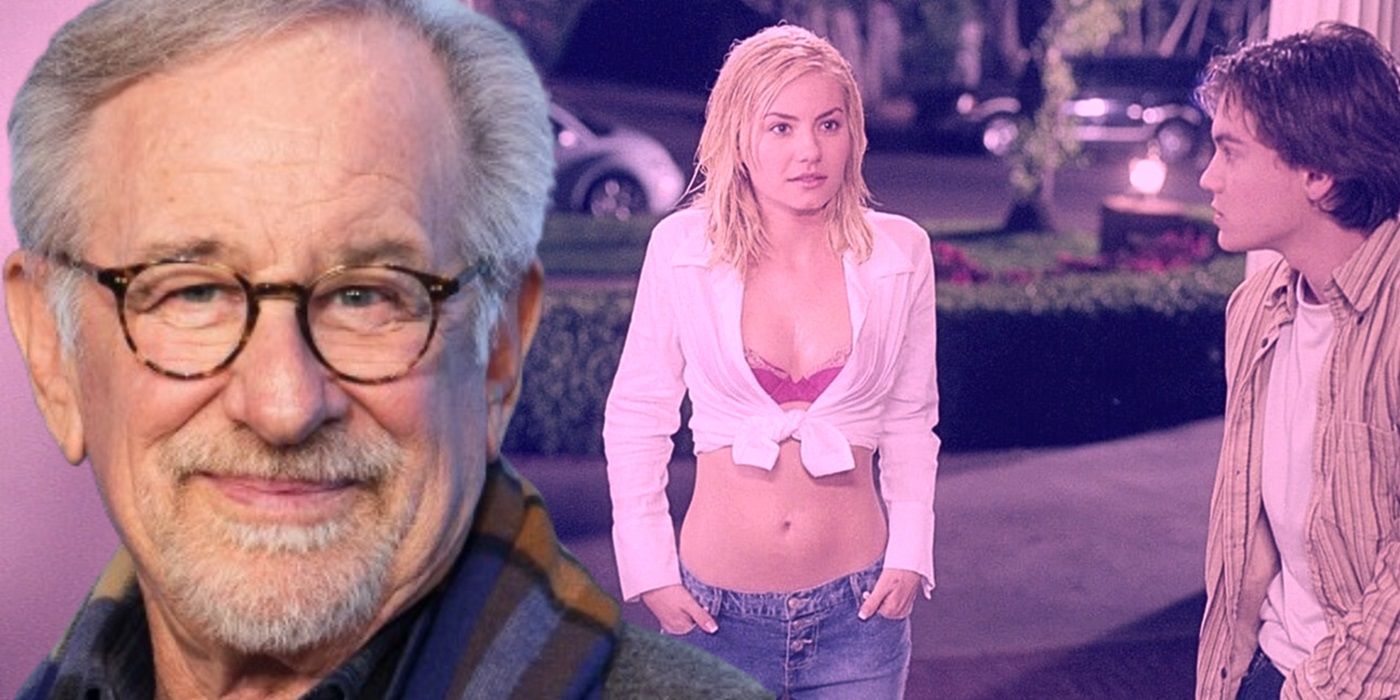 Steven Spielberg and a still from The Girl Next Door.