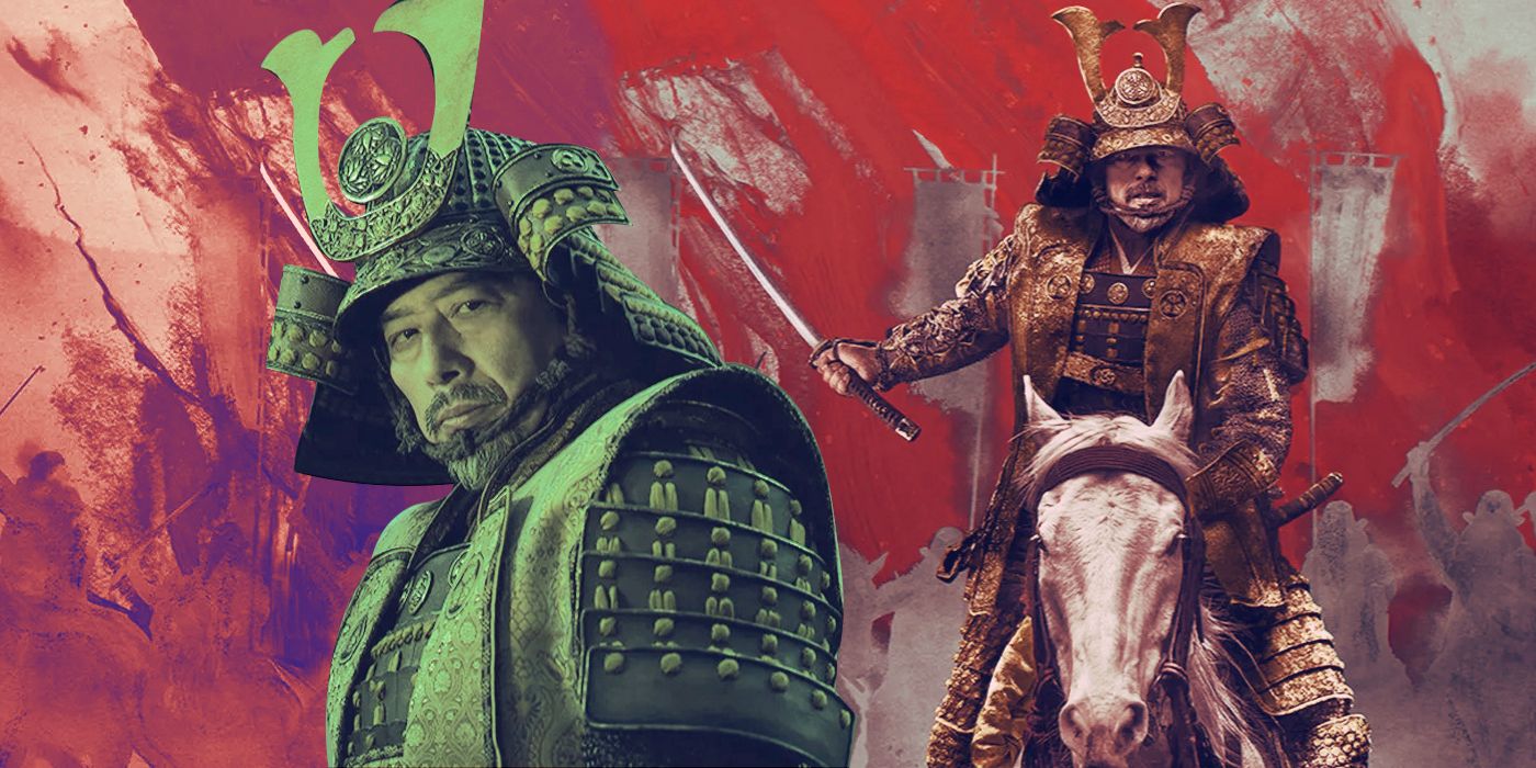 Hiroyuki Sanada as Lord Yoshi Toranag wearing Samurai armor and riding a horse with a katana in Shogun