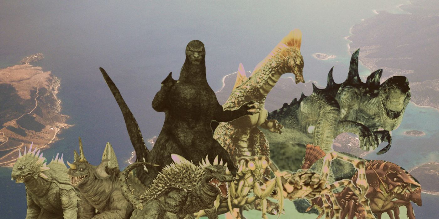 A custom image of Godzilla action figures
