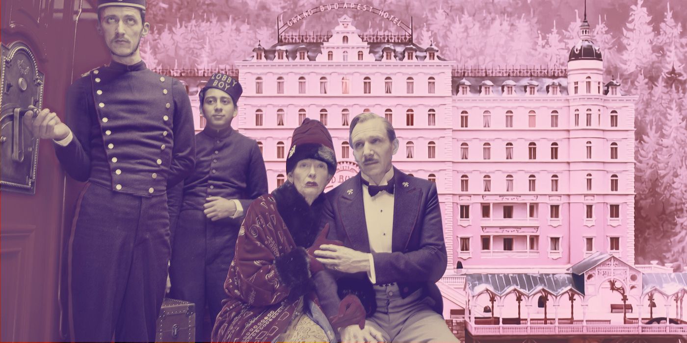 An edited image of Ralph Fiennes as M. Gustave and Tony Revolori as Zero in The Grand Budapest Hotel