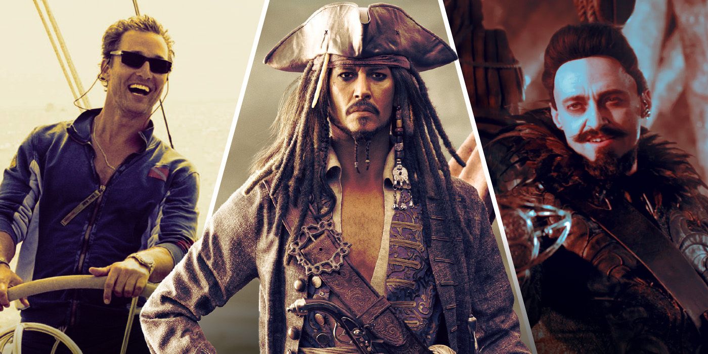 Matthew McConaughey in Fool's Gold, Johnny Depp in Pirates of the Caribbean film series, and a Hugh Jackman fan casting image.  
