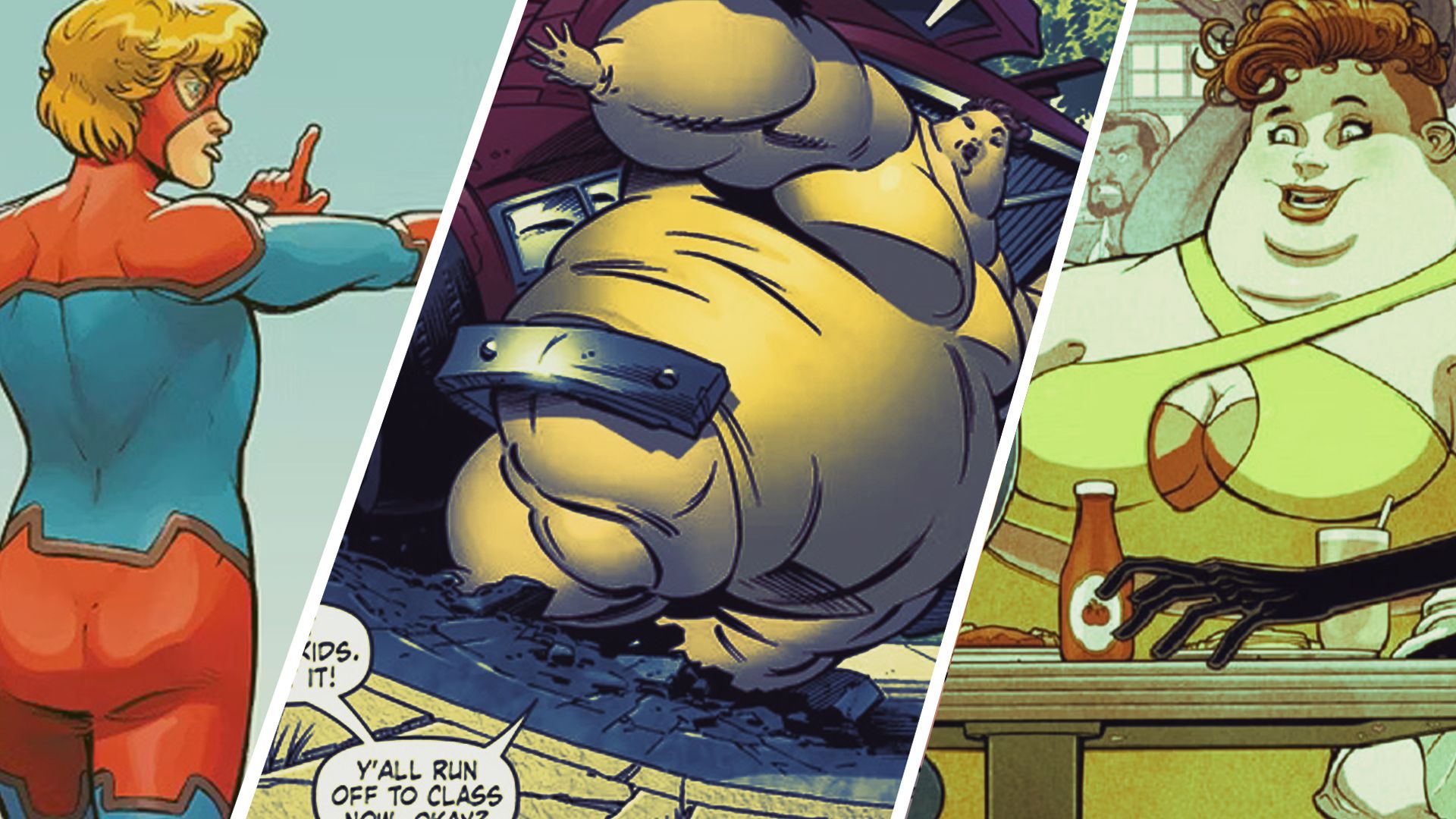 An edited image of different characters from the Great Lakes Avengers Marvel comics