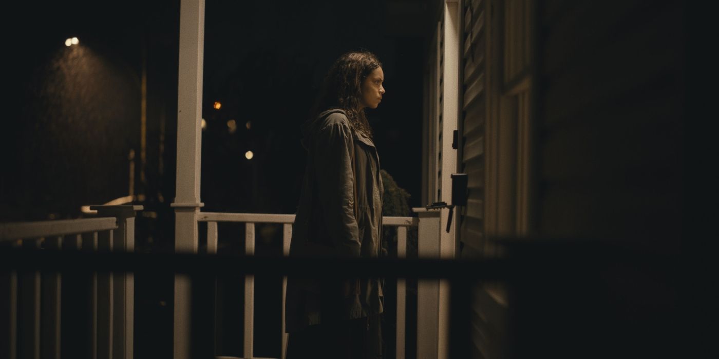 a girl doesn't decide whether to open a door or not in the film barbarian
