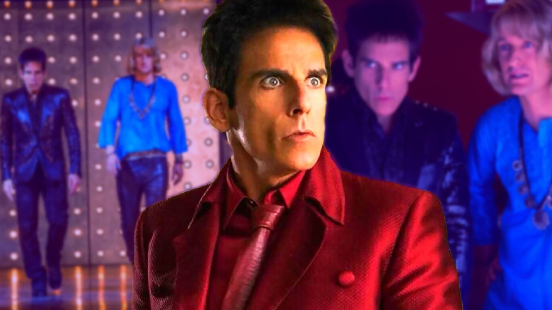 Ben Stiller as Derek Zoolander in red suit