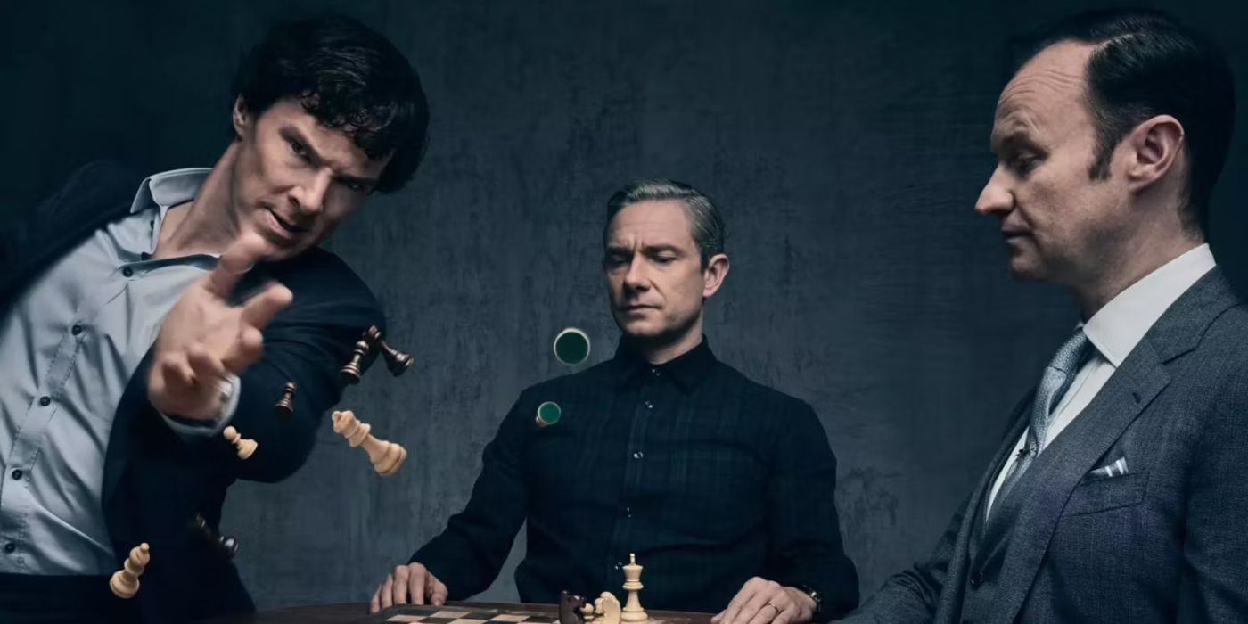 Benedict Cumberbatch, Martin Freeman, & Mark Gatiss in Sherlock