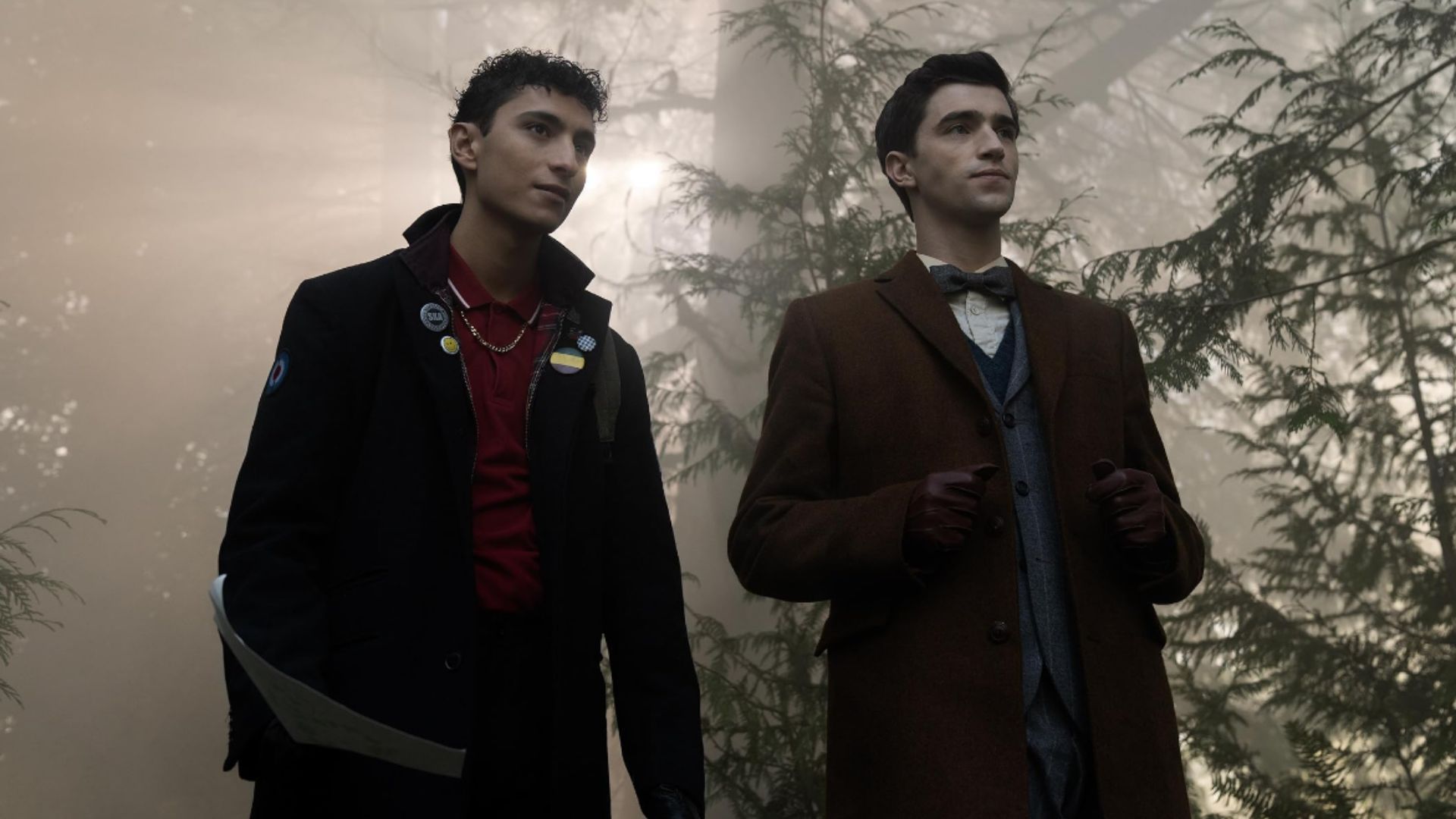 George Rextsrew and Jayden Revri as Charles and Edwin in Netflix's Dead Boy Detectives
