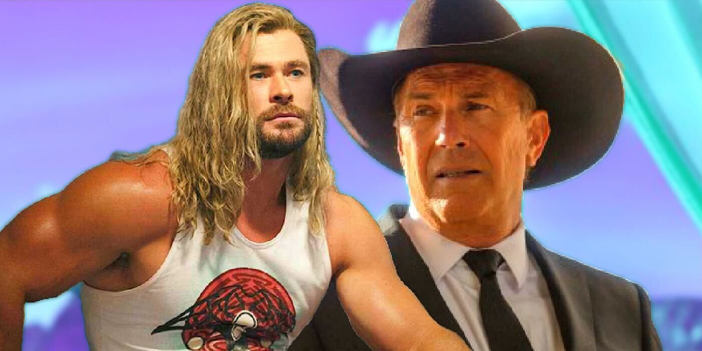 Chris Hemsworth as Thor and Kevin Costner as Yellowstone's John Dutton