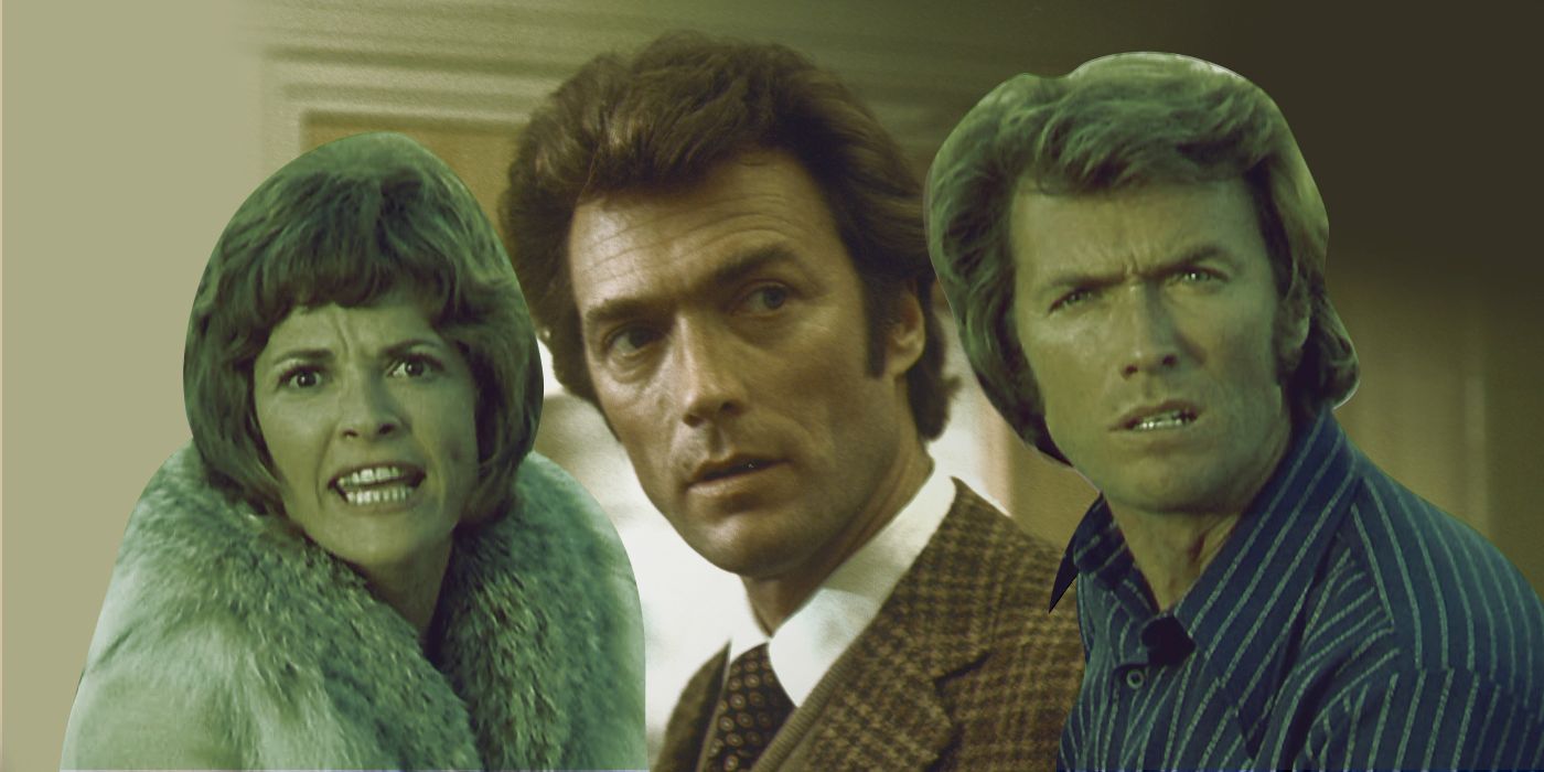 An edit of Clint Eastwood wearing various outfits alongside Jessica Walter in Play Misty for Me
