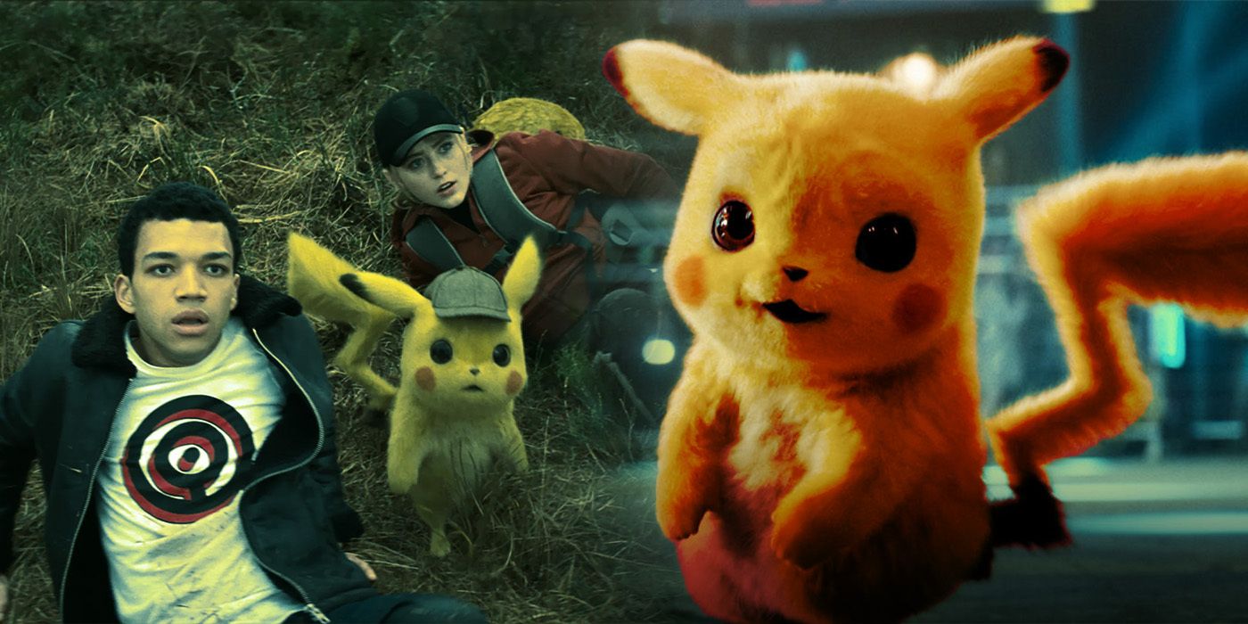 Scenes from Detective Pikachu with Justice Smith and Kathryn Newton