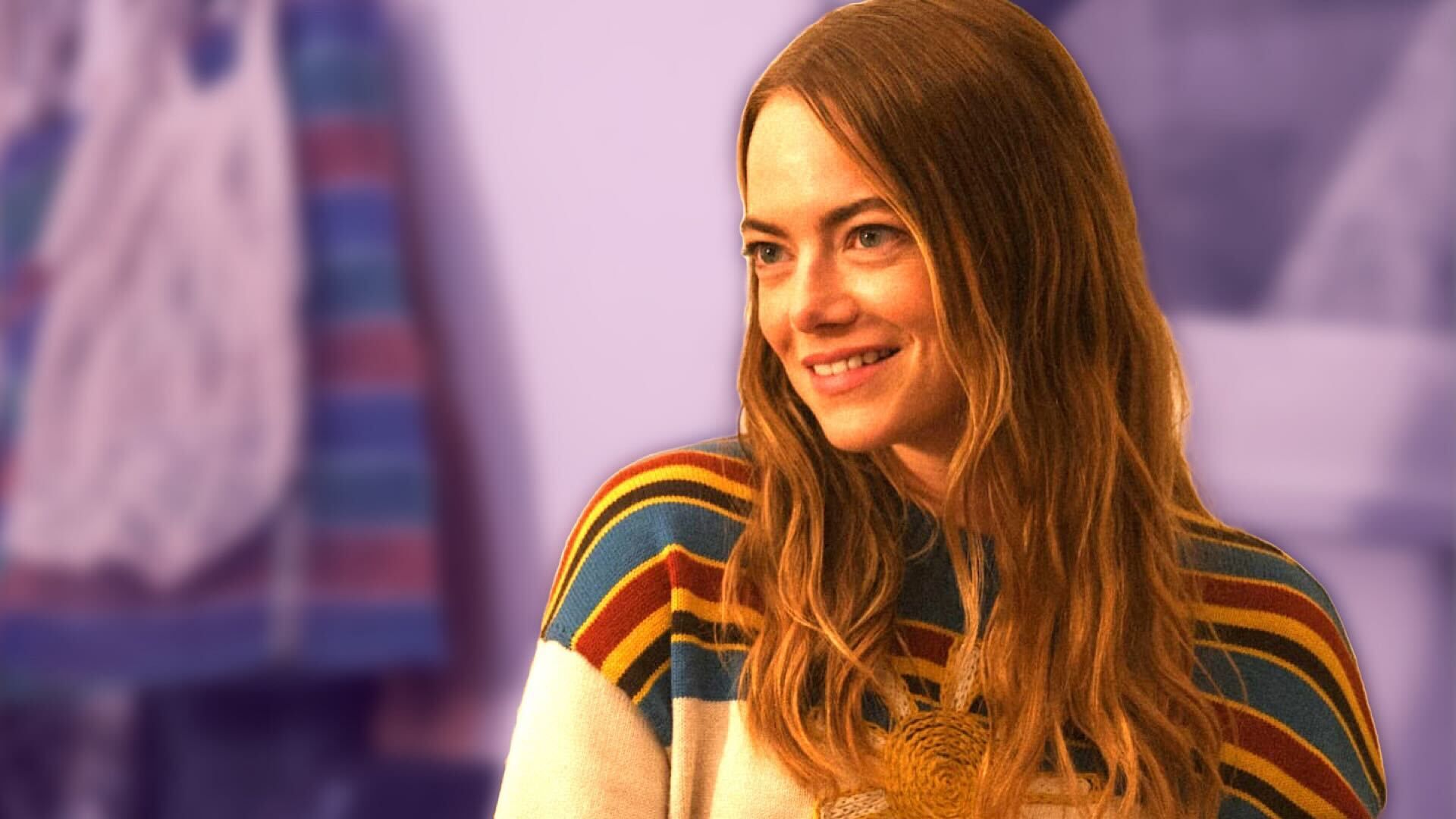 Emma Stone wearing rainbow colored jumper in The Curse