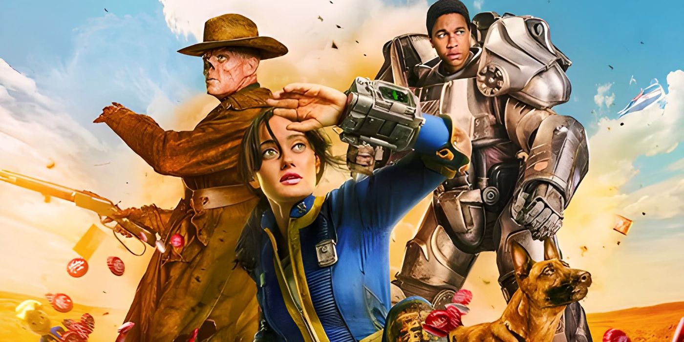 Fallout on Prime characters Ghoul, Lucy, and Maximus played by Walton Goggins, Ella Purnell, and Aaron Clifton Moten