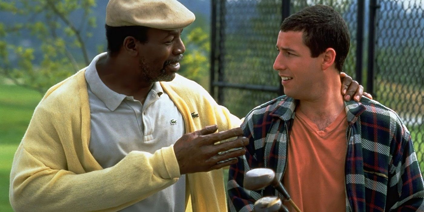 Adam Sandler and Carl Weathers in Happy Gilmore.