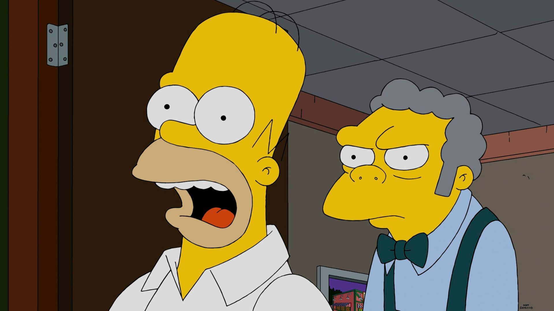 Homer and Moe in The Simpsons