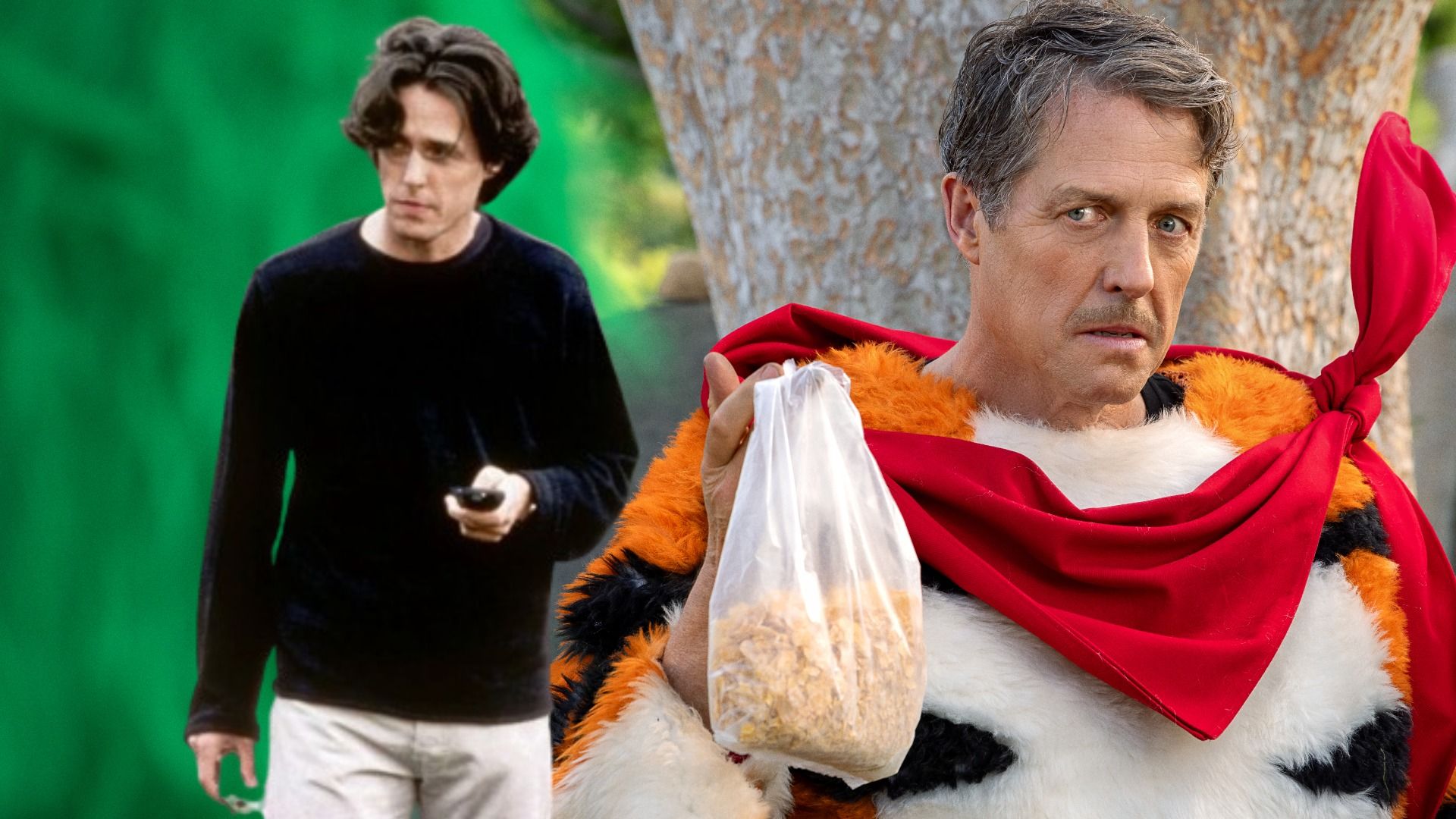 Hugh Grant in Bridget Jones Diary and as Tony the Tiger in Unfrosted