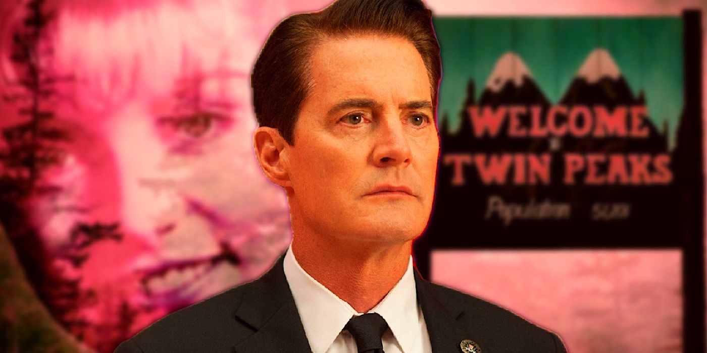 Twin Peaks star Kyle MacLachlan with Laura Palmer and town sign