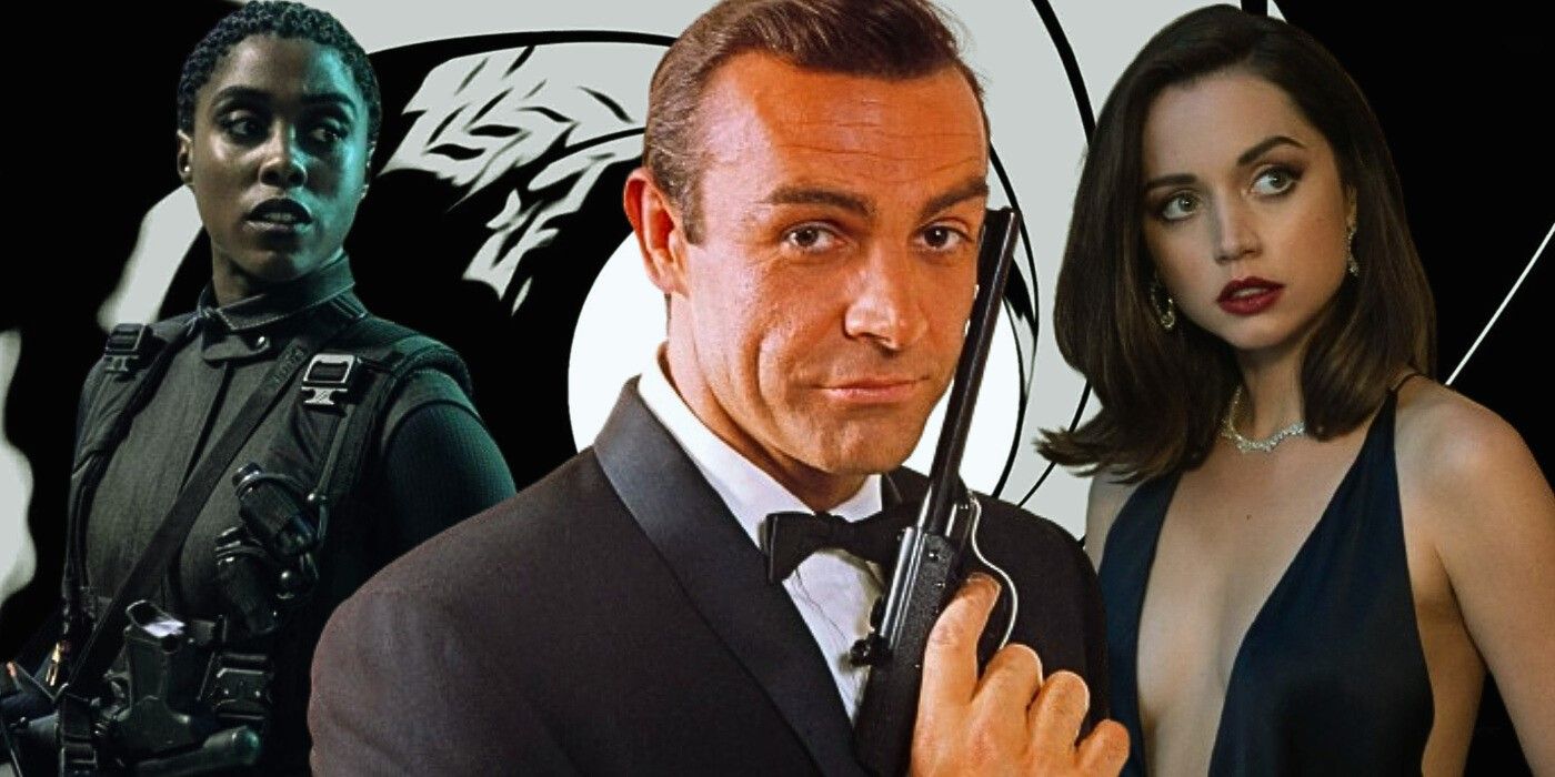 Lashana Lynch & Ana de Armas alongside Sean Connery as James Bond