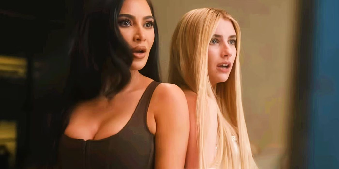 Kim Kardashian and Emma Roberts in AHS-Delicate