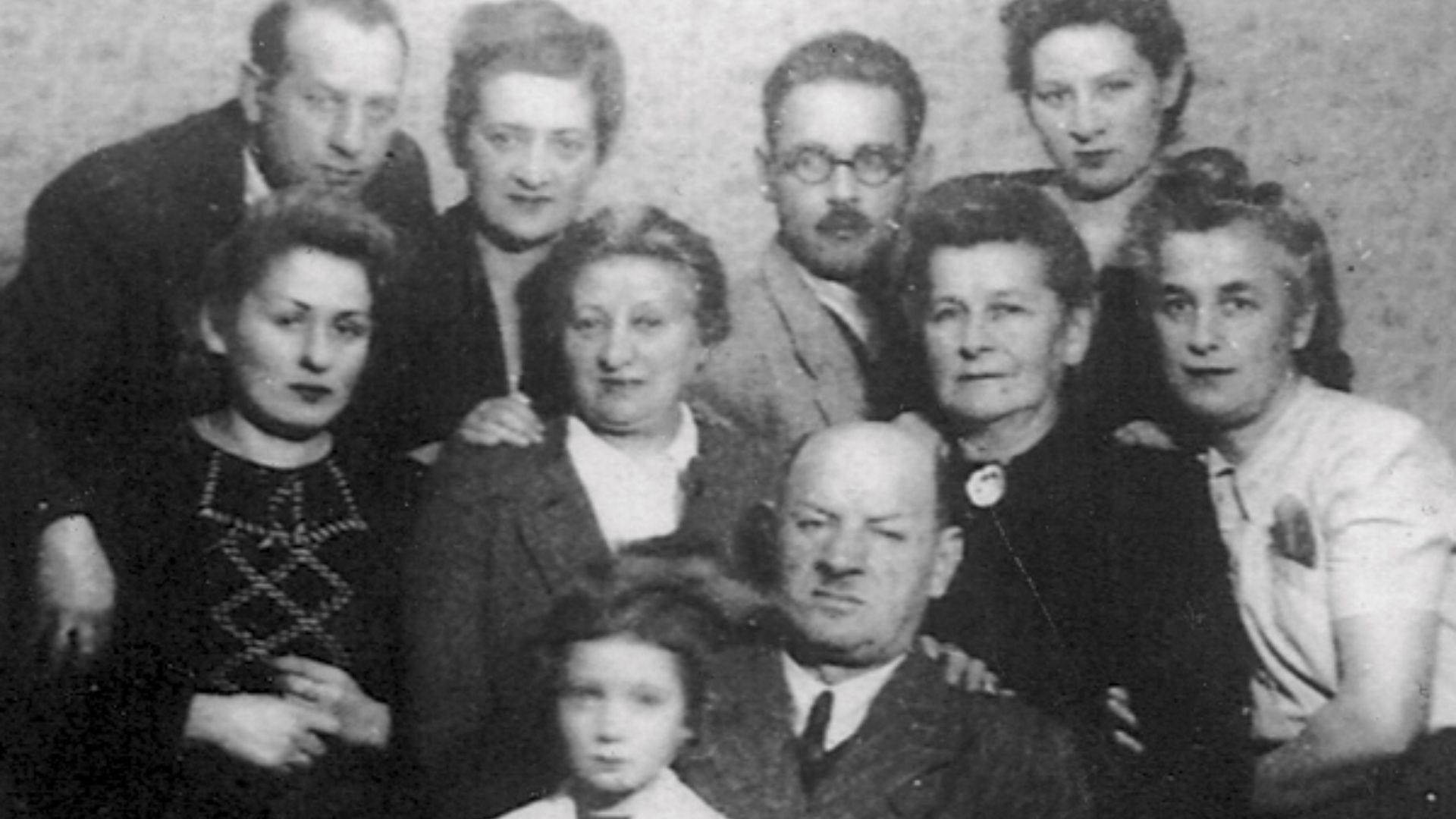 A Kurc family photo with members of the family looking toward the camera
