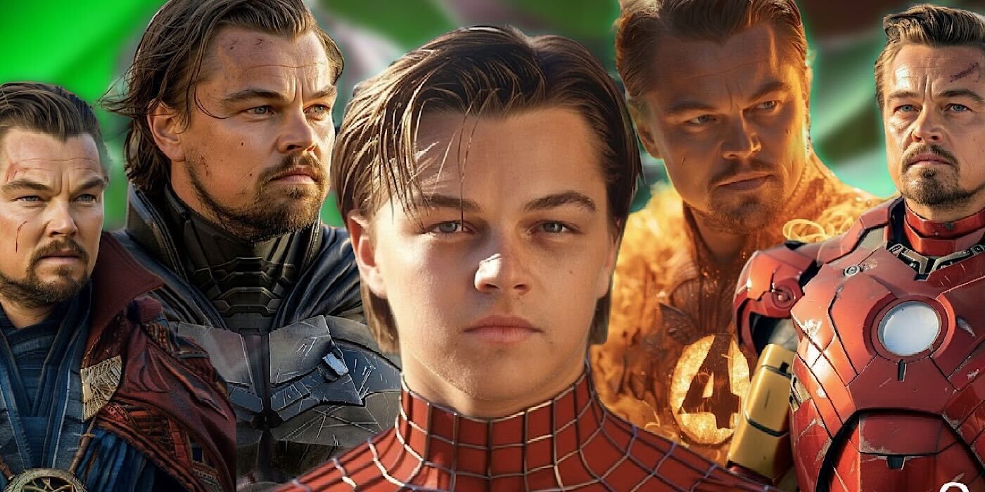 Leonardo DiCaprio imagined as Doctor Strange, Batman, Iron Man, Human Torch, Spider-Man